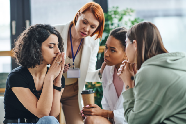 Leaders encouraging mental health in the workplace.